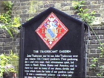Tradescant Garden sign